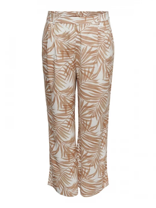 Obrázek produktu ONLY Carmakoma Kalhoty se sklady v pase 'CAREMMIA-SIESTA' béžová / bílá
