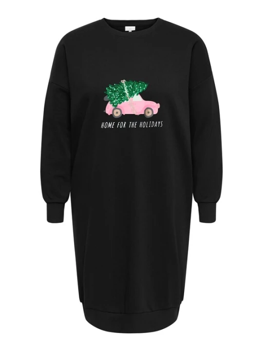 Obrázek produktu ONLY Carmakoma Šaty 'CARSANTA XMAS' zelená / růžová / černá / bílá