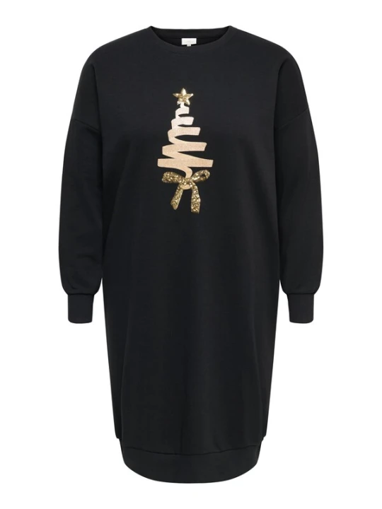 Obrázek produktu ONLY Carmakoma Šaty 'CARSANTA XMAS' zlatá / černá