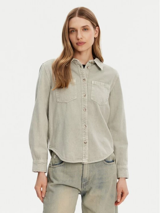 Obrázek produktu ONLY džínová košile Silla 15338783 Zelená Slim Fit