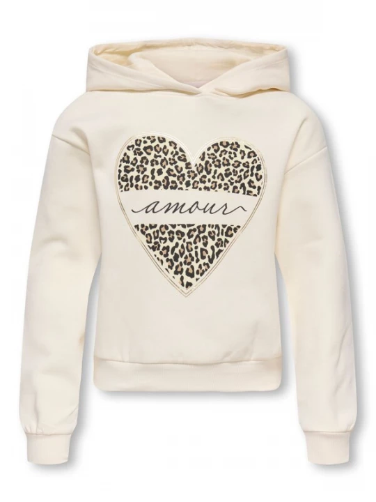 Obrázek produktu ONLY GIRLS Mikina 'KOGCooper' starobéžová / černá / offwhite
