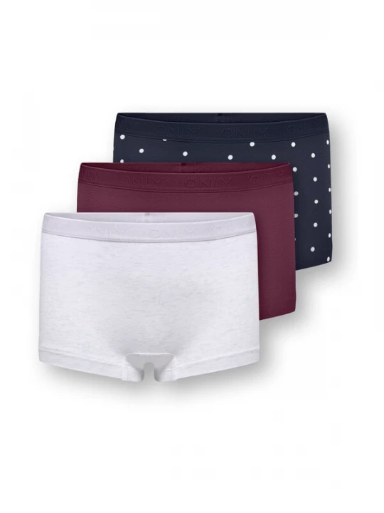 Obrázek produktu ONLY GIRLS Spodní prádlo 'KOGLOLA' námořnická modř / světle šedá / vínově červená