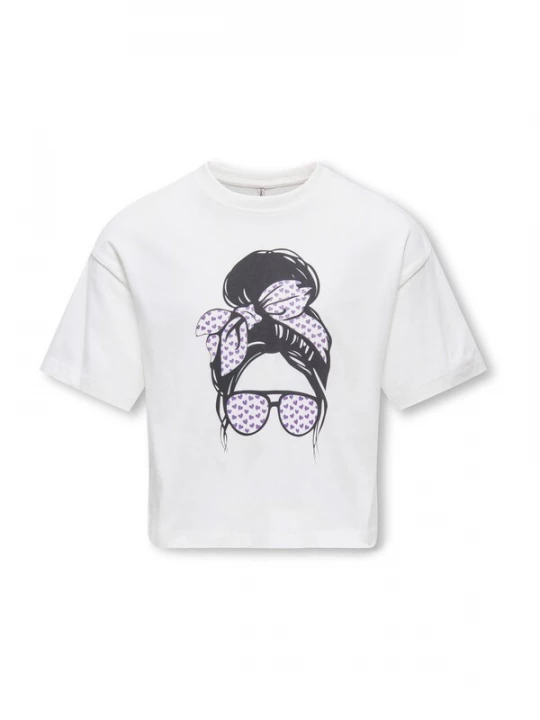 Obrázek produktu ONLY GIRLS Tričko tmavě fialová / černá / bílá