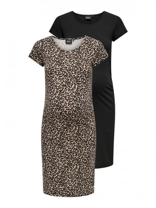 Obrázek produktu Only Maternity Šaty 'OLMLovely' béžová / velbloudí / režná / černá