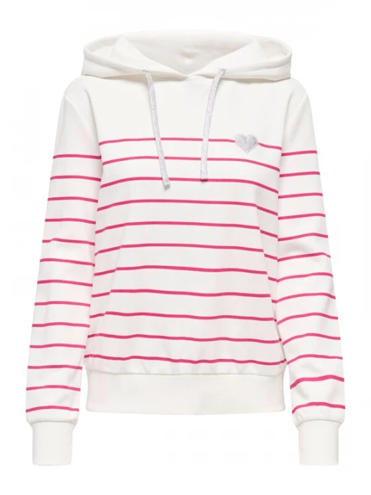 Obrázek produktu ONLY Mikina 'ONLADELLE' pink / stříbrná / bílá