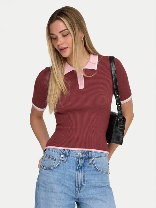Obrázek produktu ONLY Polokošile Meddi 15363165 Bordó Slim Fit