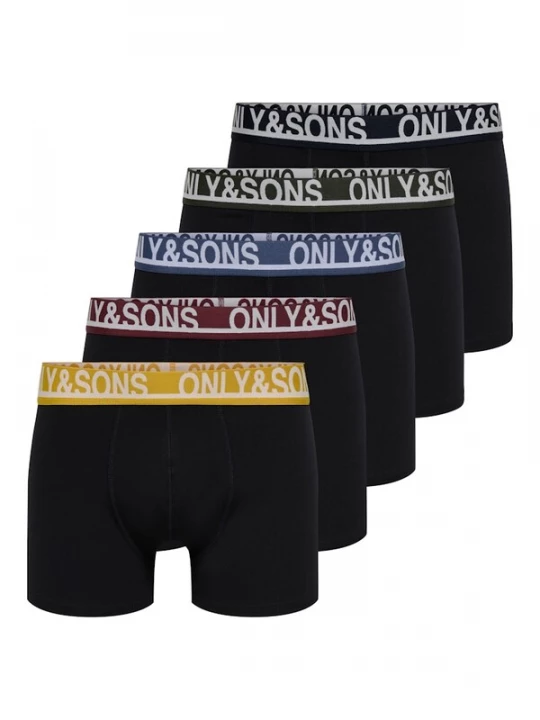 Obrázek produktu Only & Sons Boxerky 'ONSTrey' modrá / citronová / jedle / vínově červená / černá