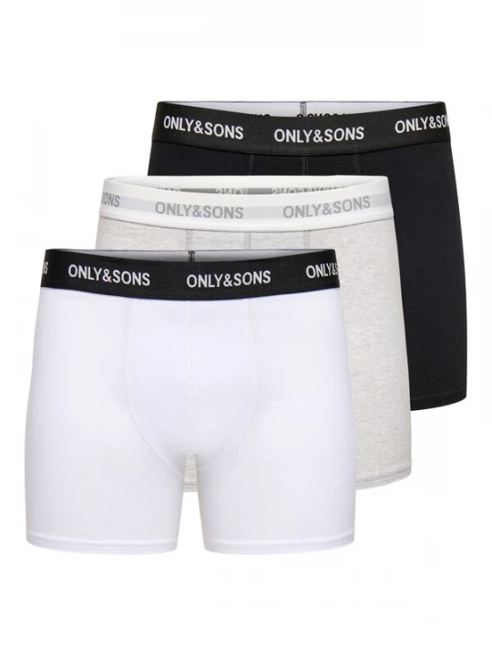 Obrázek produktu Only & Sons Boxerky světle šedá / černá / bílá