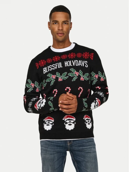 Obrázek produktu Only & Sons Svetr Xmas 22031171 Černá Regular Fit