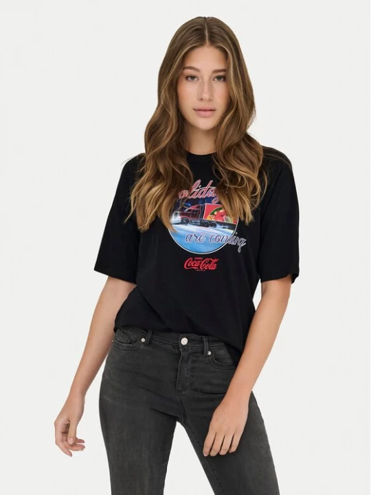 Obrázek produktu ONLY T-Shirt Coca Cola 15355794 Černá Regular Fit