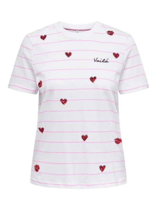 Obrázek produktu ONLY Tričko 'Kita'  pink / červená / černá / bílá