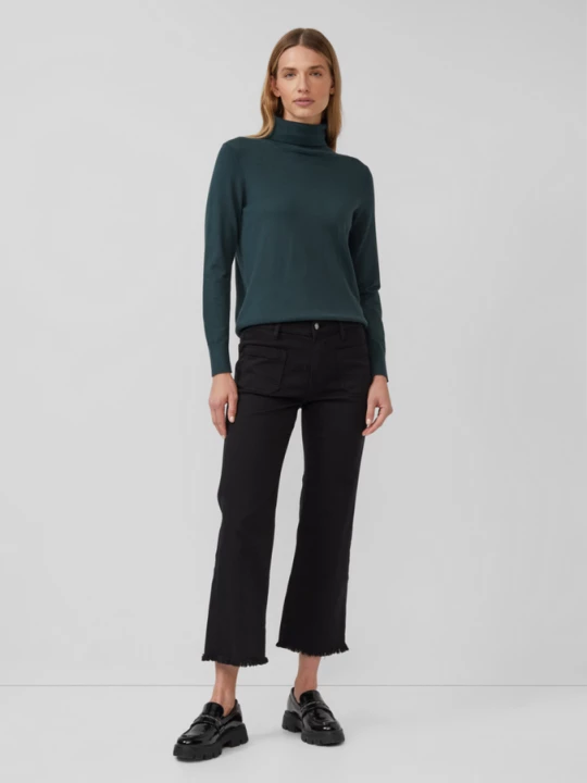 Obrázek produktu Oříznuté džíny / Slim Fit / Mid Rise / Rozšířená nohavice / Lem s třásněmi s.Oliver černá