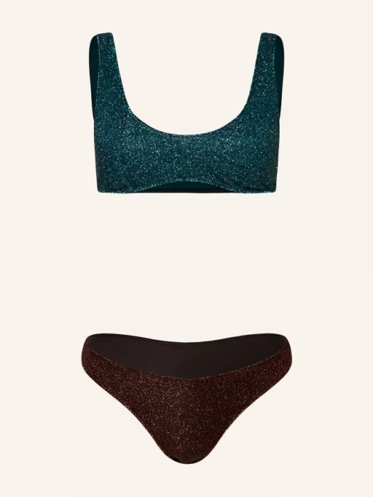 Obrázek produktu Oséree Bustier Bikiny Lumiere Sporty tmavě hnědá / petrolejová