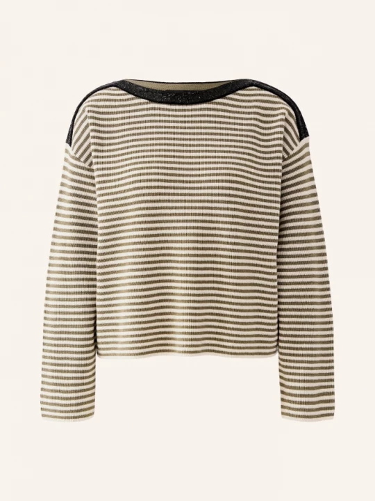 Obrázek produktu Oui Svetr S Flitry khaki / krémová / černá