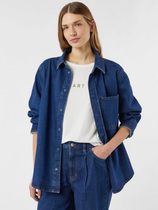 Obrázek produktu Oversize džínová košilová bunda comma modrá