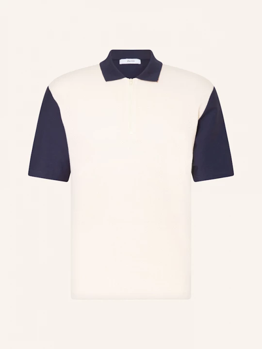Obrázek produktu Palmes Polokošile Textured Zip Polo tmavě modrá / krémová