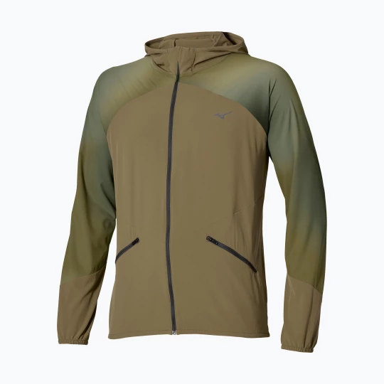 Obrázek produktu Pánská běžecká bunda Mizuno Active Alpha Hooded Jacket martini olive Zelená