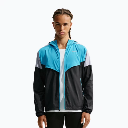 Obrázek produktu Pánská běžecká bunda Nike Impossibly Light Windrunner black / light current blue / wolf grey