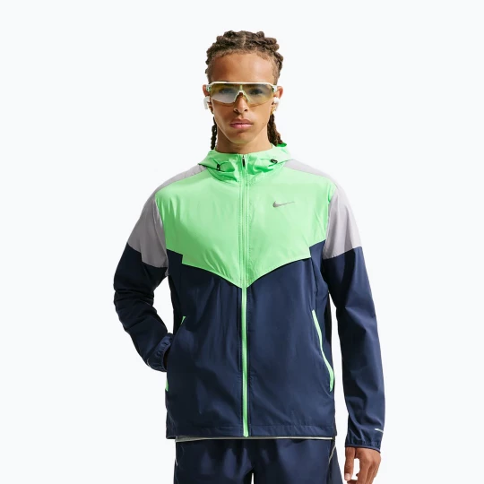 Obrázek produktu Pánská běžecká bunda Nike Impossibly Light Windrunner midnight navy / illusion green / wolf grey Námořnická modř