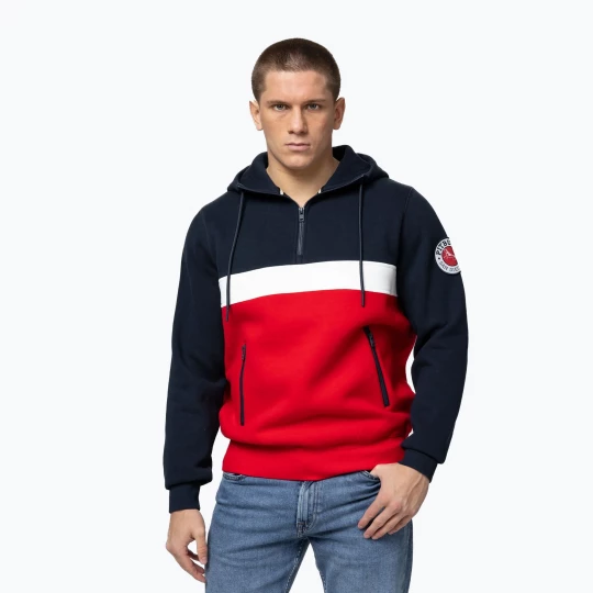 Obrázek produktu Pánská mikina Pitbull Gibson Hooded dark navy / red