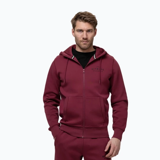 Obrázek produktu Pánská mikina Pitbull Sampson Hooded Zip Sweatshirt burgundy vínová