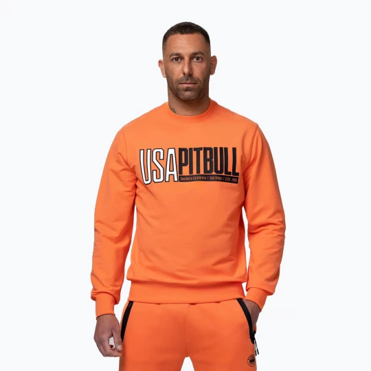 Obrázek produktu Pánská mikina Pitbull USA Crewneck Sweatshirt fluo orange