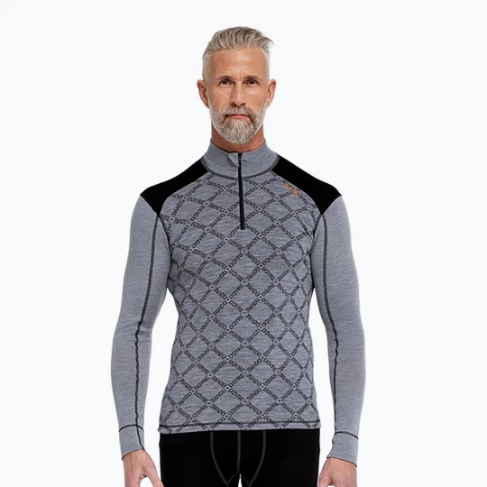 Obrázek produktu Pánská termo mikina Dovre Half Zip Jacquard grey