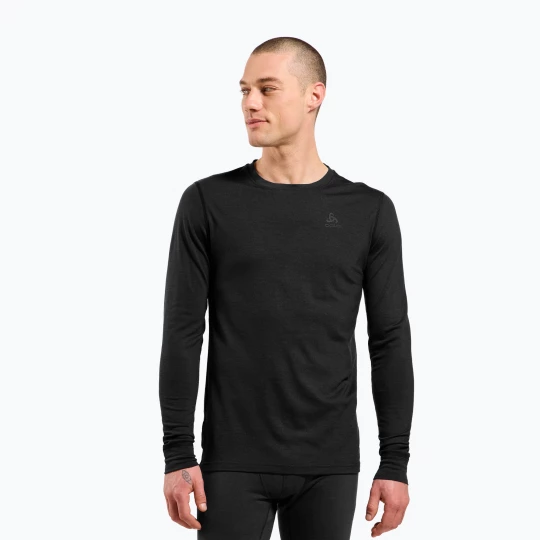 Obrázek produktu Pánská termo mikina ODLO Merino 200 Bl Top Crew Neck black
