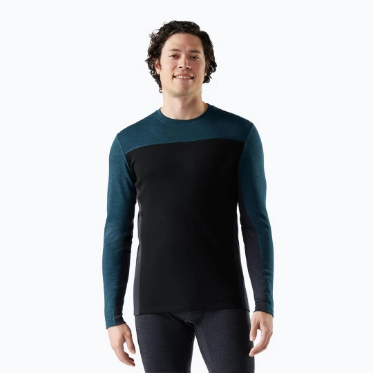 Obrázek produktu Pánská termoakční mikina Smartwool Classic Thermal Merino Base Layer Colorblock Crew Boxed twilling blue / black