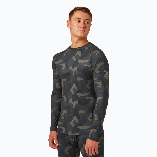 Obrázek produktu Pánská termoakční mikina Surfanic Bodyfit Limited Edition Crew Neck forest geo camo Námořnická modř