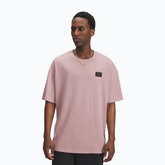 Obrázek produktu Pánská tričko Under Armour Woven Label Heavyweight tourmaline pink / black