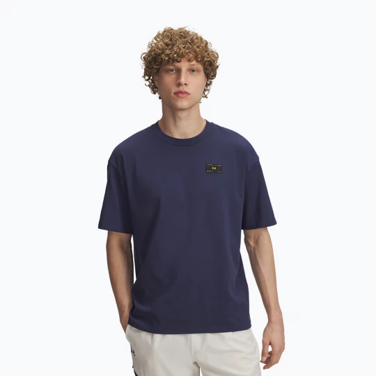 Obrázek produktu Pánská tričko Under Armour Woven Label Heavyweight washed navy / black Námořnická modř