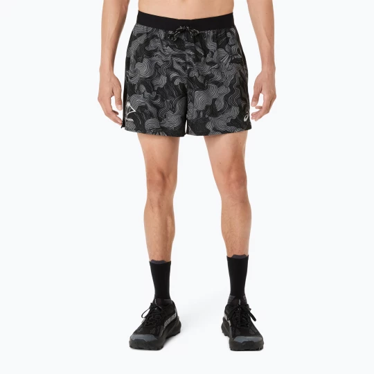 Obrázek produktu Pánské běžecké šortky ASICS Fujitrail All Over Print 5IN performance black / carbon / cream šedá