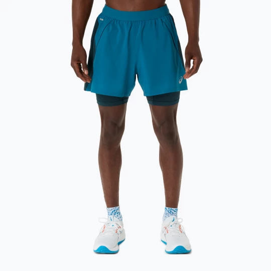Obrázek produktu Pánské běžecké šortky ASICS Road 2N1 5IN tranquil teal / dark teal / yamabuki Modrá