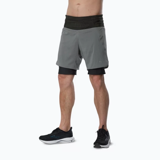 Obrázek produktu Pánské běžecké šortky Mizuno Trail Multipocket 2in1 lava smoke šedá