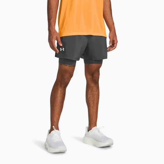 Obrázek produktu Pánské běžecké šortky Under Armour Launch 5" 2v1 castlerock / castlerock / reflective šedá