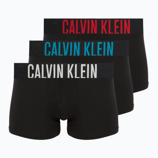 Obrázek produktu Pánské boxerky Calvin Klein 000NB3608A Trunk 3 páry černé s / oatmeal logem / černé s / age