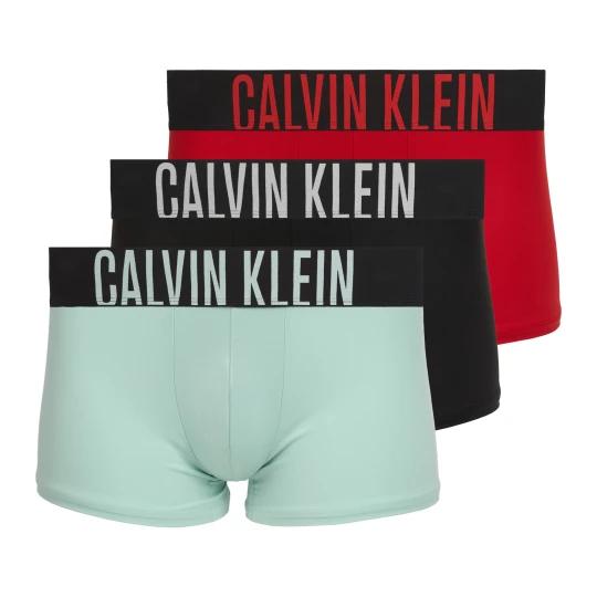 Obrázek produktu Pánské boxerky Calvin Klein 000NB3775A Trunk black / goji berry / aqua blue