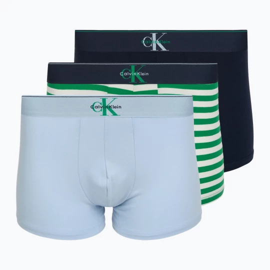 Obrázek produktu Pánské boxerky Calvin Klein LV00NB4472 Trunk 3 pairs shoreline / mardi gras green / cent s Barevné