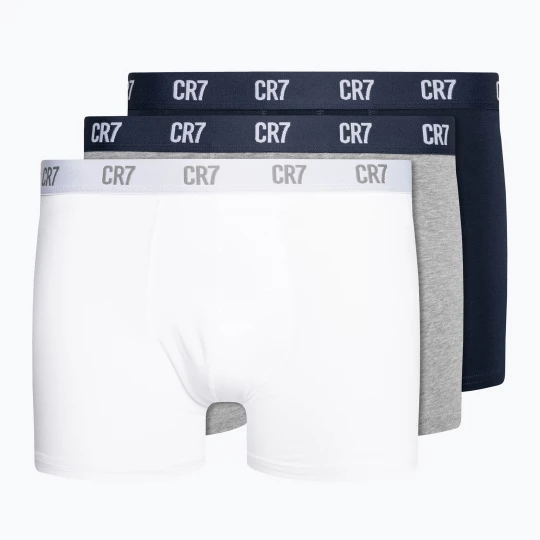 Obrázek produktu Pánské boxerky CR7 Basic Trunk 3 páry grey melange / white / navy