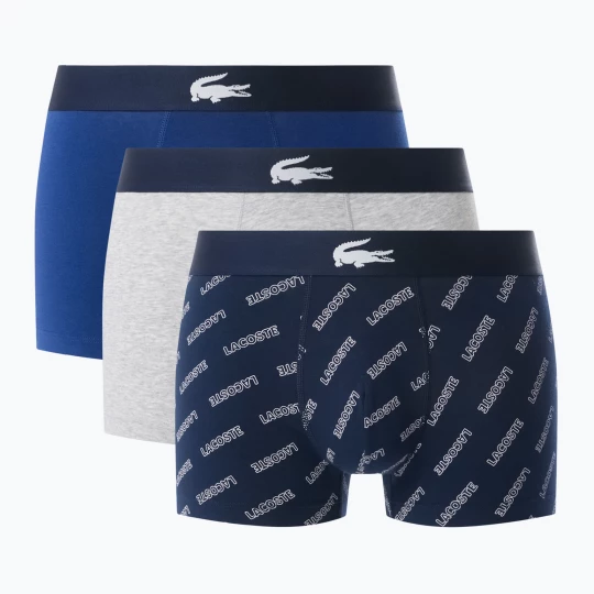 Obrázek produktu Pánské boxerky Lacoste 5H1288 3-pack navy blue / white / silver ch Námořnická modř
