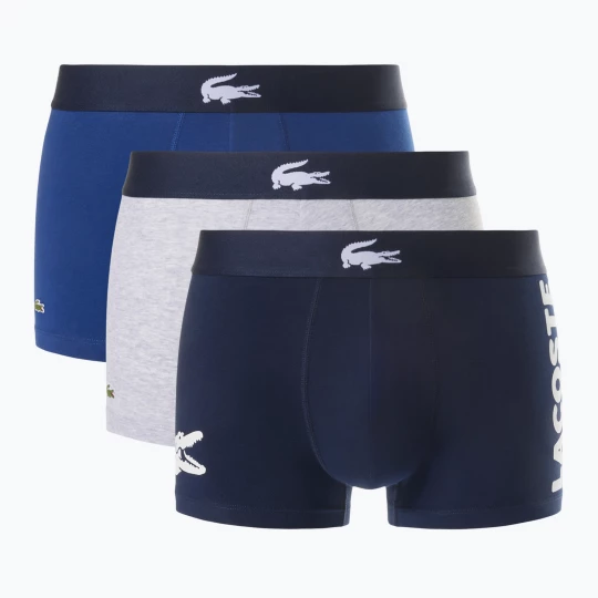 Obrázek produktu Pánské boxerky Lacoste 5H1291 3-pack navy blue / white / silver ch Námořnická modř
