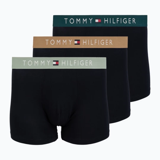 Obrázek produktu Pánské boxerky Tommy Hilfiger Boxer Brief nb / saf canvas / mnty grey / deep spru Černá