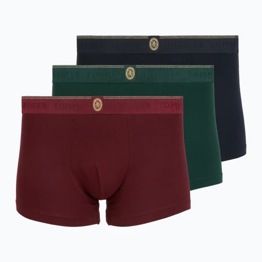 Obrázek produktu Pánské boxerky Tommy Hilfiger Trunk 3 pack navy blue / nocturnal green / burgundy Barevné
