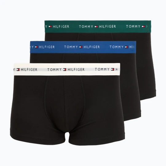 Obrázek produktu Pánské boxerky Tommy Hilfiger Trunk WB 3 pack nb / opu blu / orna green / ivory silk