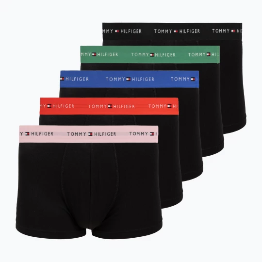 Obrázek produktu Pánské boxerky Tommy Hilfiger Trunk WB 5 pack black / fr red / bon pk / als green / no blue