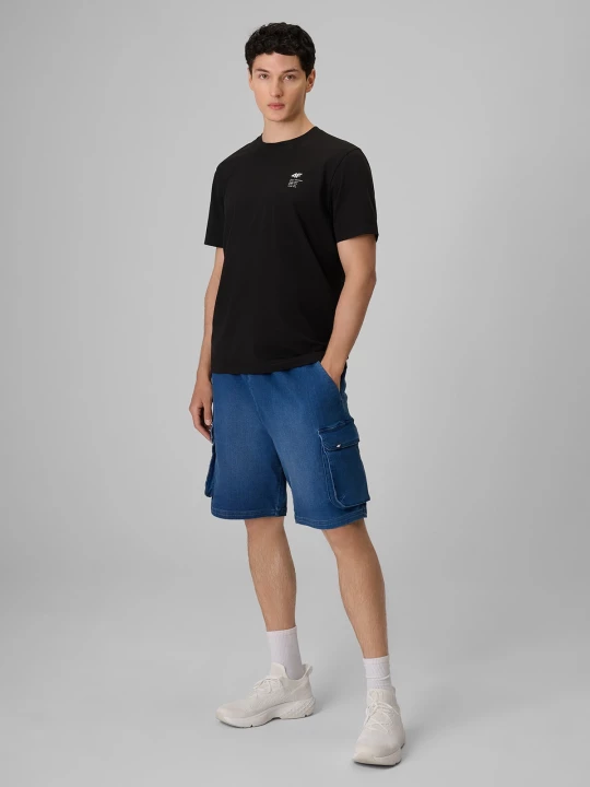 Obrázek produktu Pánské casual cargo šortky - denim 4F tmavě modrý