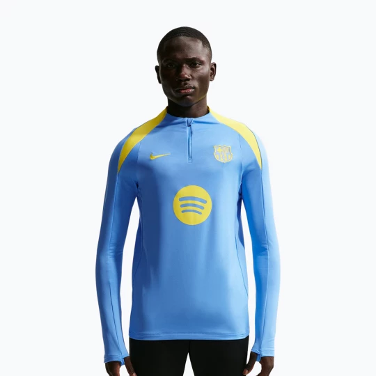 Obrázek produktu Pánské fotbalové tričko Longsleeve Nike FC Barcelona Strike Fourth Knit Drill Top university blue / opti yellow