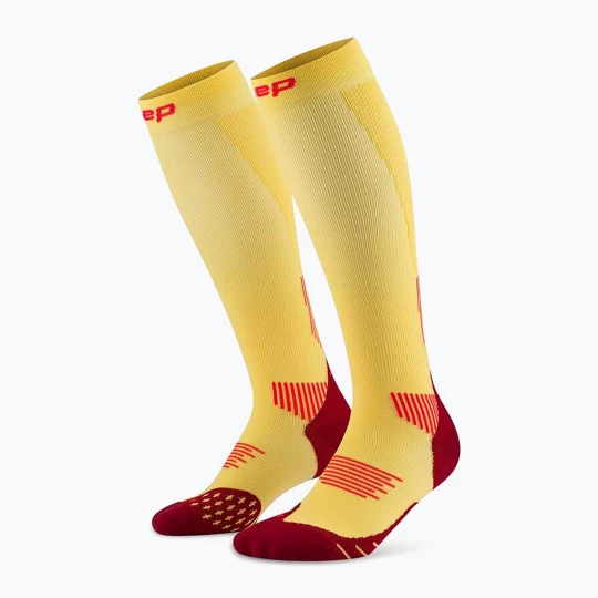 Obrázek produktu Pánské kompresní ponožky CEP Run Tall 5.0 marigold / burgundy Žlutá