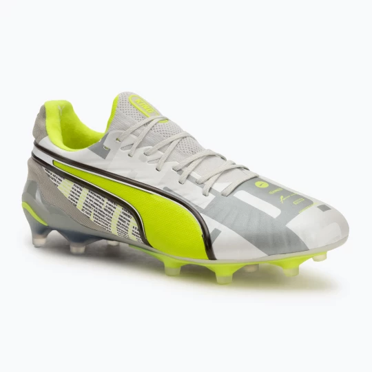Obrázek produktu Pánské kopačky PUMA King Ultimate Forever FG / AG feather gray / electric lime / puma white / flat light gray